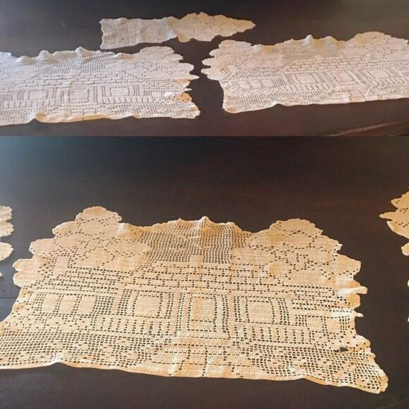 Antique Doilie 3 Piece Set - Picture 1 of 3